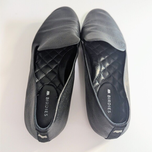 Birdies The Starling Jet Black Leather Ballet Flat - Picture 2 of 8